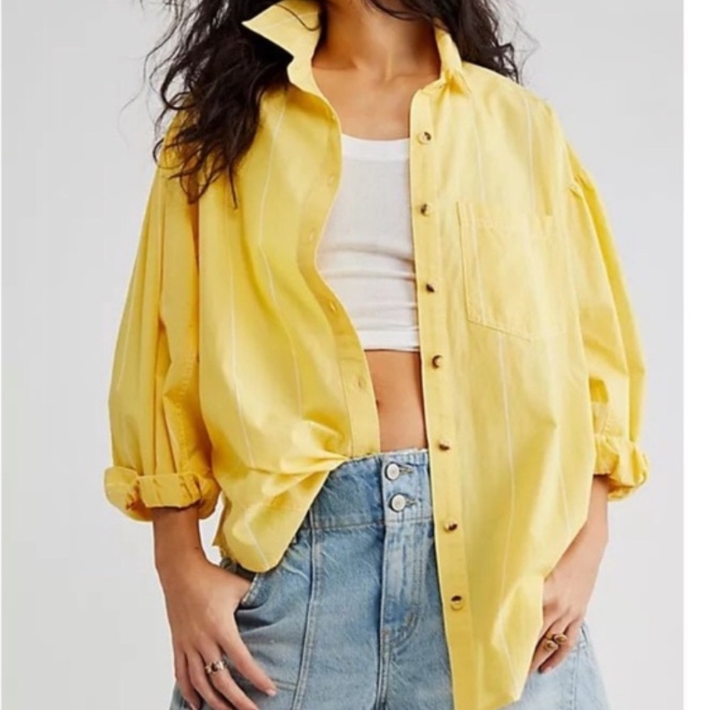 NWOT We the free poplin top also have yellow in my closet